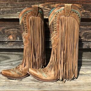 Corral fringe cowgirl cowboy boots 9.5